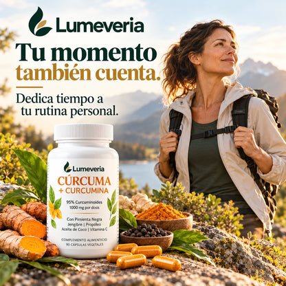 Cápsulas Lumeveria en una composición con una senderista.